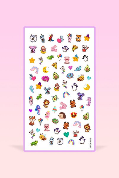 BP Tattoo Cimcime Renkli Hayvanlar Kız Çocuk Tırnak Dövmesi