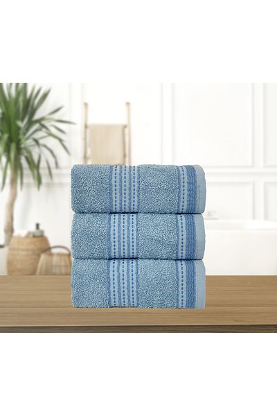 Lucy and Home 40x60cm Jacquard 3-Piece Hand and Face Towel Set