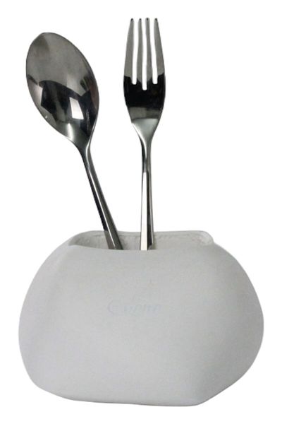 Evene Countertop Cutlery Decorative Upright Cutlery Holder Cylinder Cutlery Holder White Color Model 22