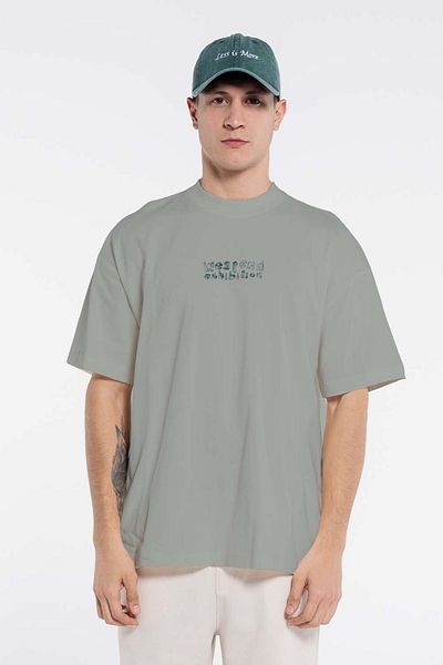 Friday Offset Pika Men's Mint Green 100% Cotton Crew Neck Extra Oversize T-Shirt