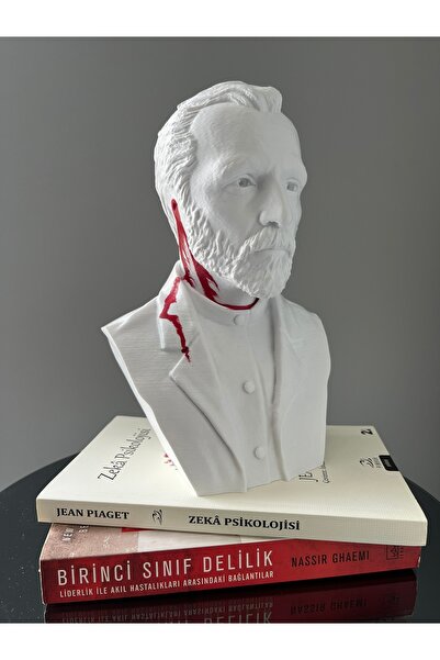 Root Made Van Gogh Büstü 25 cm Ressam Vincent Van Gogh Kesik Kanlı Kulak Büstü Dekoratif Heykel