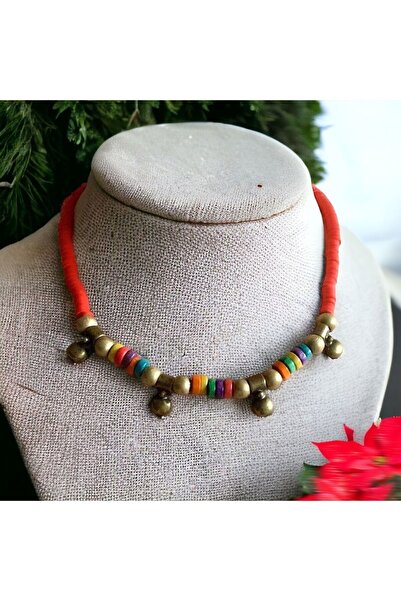 LeylanTakı Kadın Kırmızı Etnik Bohem Fimo Kolye