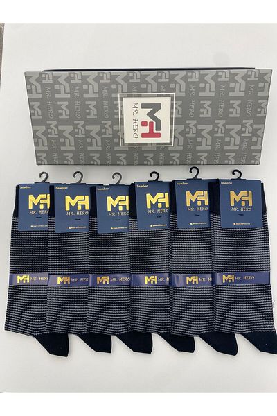 MRHERO Мъжки дълги чорапи от бамбук, 6 броя - черни, с аромат на парфюм