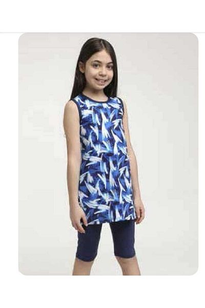 GC GÖKHAN CLUB Girl - Semi-Closed Hijab Swimsuit with Sleeveless and Tights