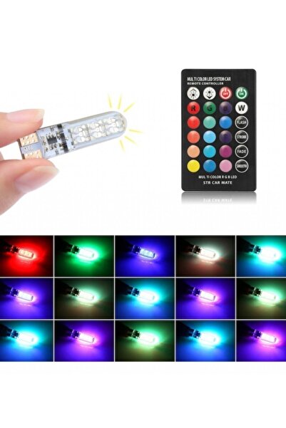 MeyZone Kumandalı Rgb T10 Park Ledi Far Ledi Renkli Park Ampulü