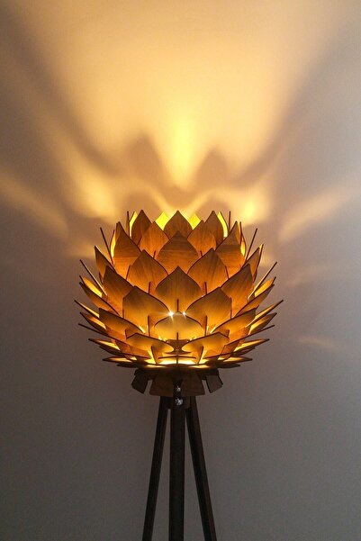 Design OTTO Lotus Dekoratif Lambader Şapkası Başlığı Avize Abajur Ceviz