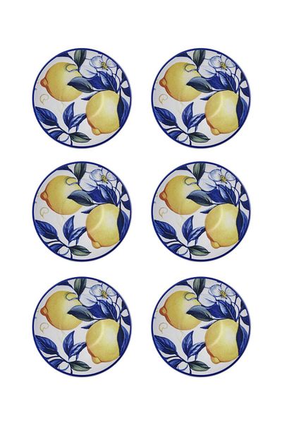 The Mia Odore Di Limone 6-Piece Tea Plate Set - 13 cm ODL0014
