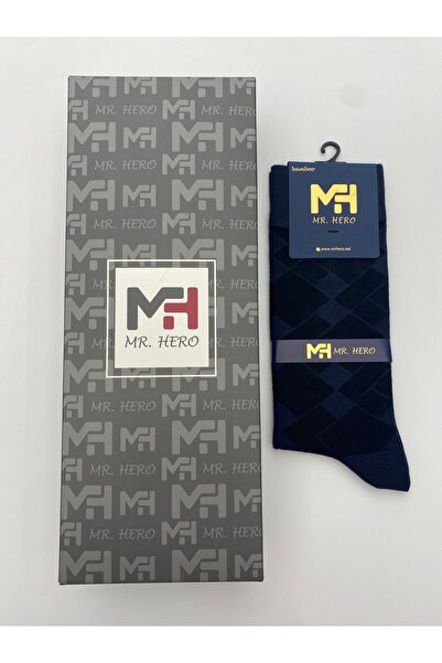 MRHERO Navy Blue Bamboo 6-Piece Perfume Scented Men's Long Socks Set