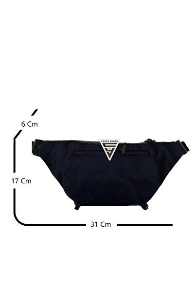 ÇÇS London 31412 - Чорна сумка на пояс з двома кишенями XL