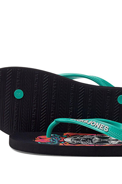 Jack & Jones Ανδρικές σαγιονάρες με σχέδια Jfwcolour 12230633 - Anthracite-Ocean