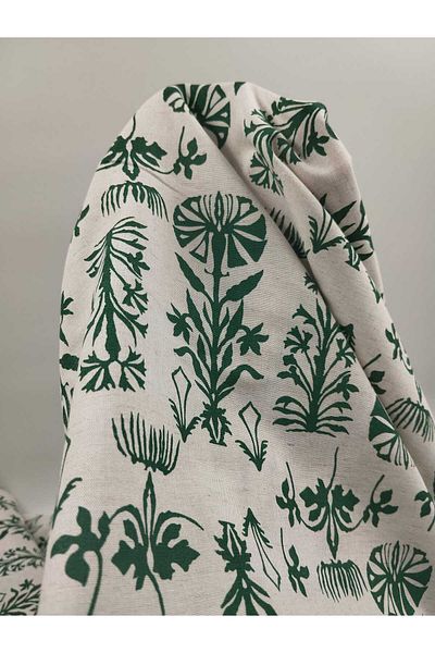Bursa Kumaş Linen Poplin Patterned Fabric