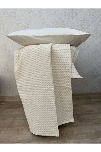 Muteks Premium 100% Cotton Double Pique Set - Summer Cover and 2 Pillowcases (CREAM COLOR) (200x240cm)