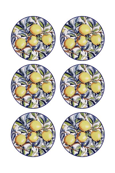 The Mia Set of 6 Odore Di Limone Cake Plates - 19 cm ODL0002