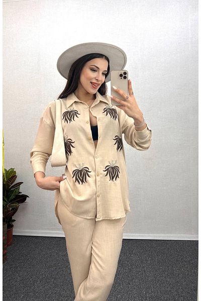 Leylakco Scarlett Embroidered Double Suit Set