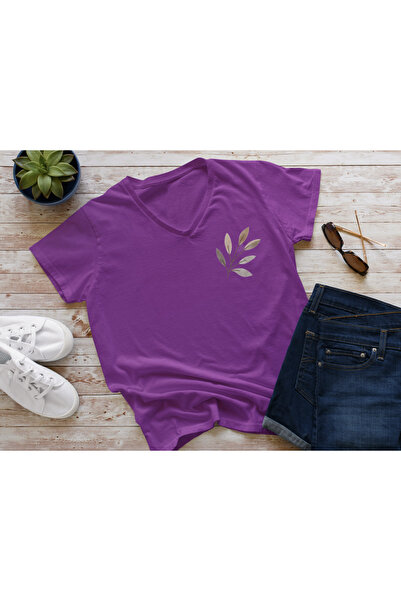 FAVORİST Tricou din bumbac cu decolteu în V OLIVE DALI