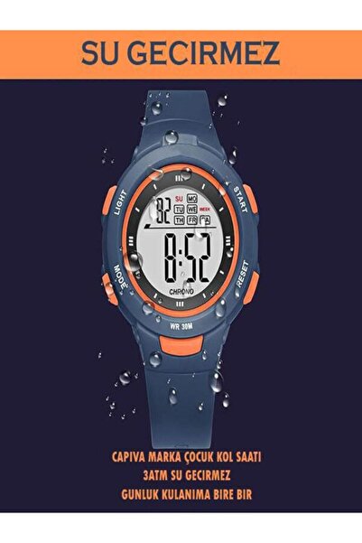 captiva 30 Mt Waterproof Youth Wristwatch - Large Case with Light, Alarm, Stopwatch and Calendar