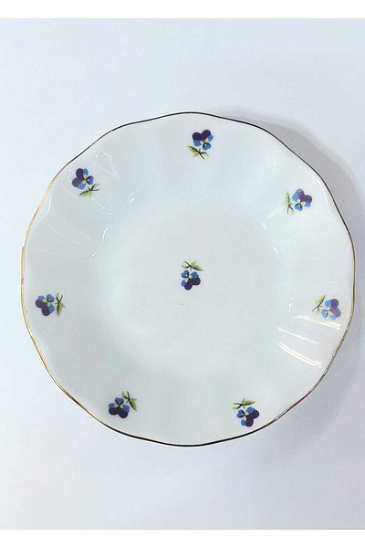 Porland Pansy Blue Porcelain Tea Plate - 6 Pieces