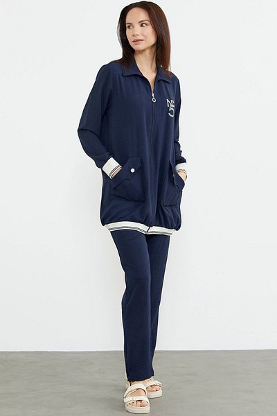 Sementa 76326 Crepe Suit - Λεπτομέρεια γιακά και φερμουάρ