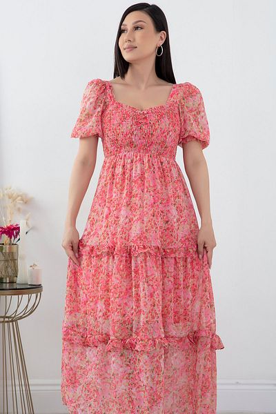 PULLIMM Rochie din șifon - guipă și imprimeu floral, GRS3230