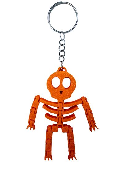 Tesseract Orange Movable Skeletor Keychain