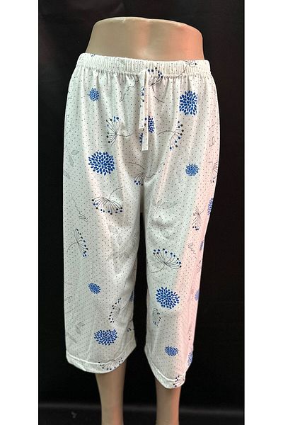 Kuryıldız White Patterned Cotton Women's Pajamas - Below the Knee Single Bottom
