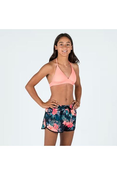 Decathlon Coral Colored Children's Bikini Top - V-Cut Collar - TAMI
