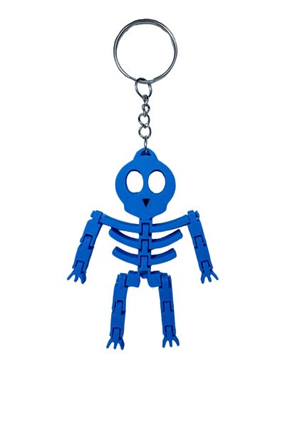 Tesseract Blue Movable Skeletor Keychain