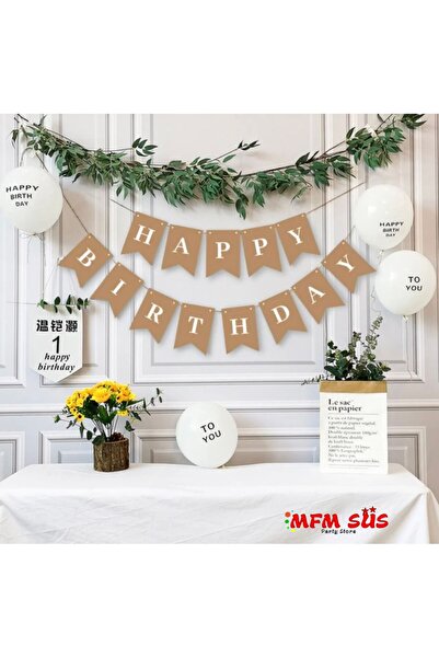 MFM Kraft Happy Birthday Banner - Comfortable Cut