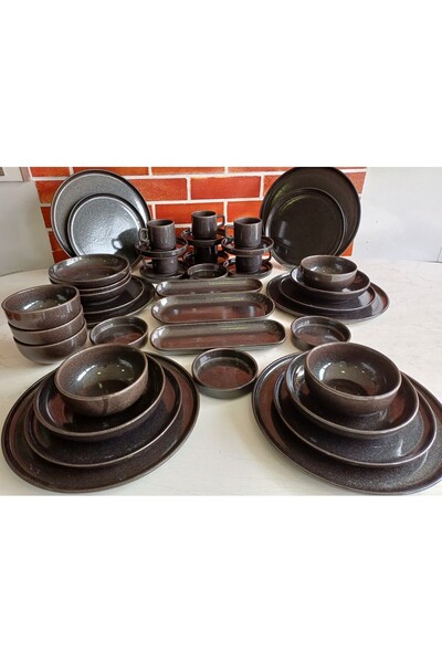 Keramika 43 Parça Twinkle Yemek Takımı  Siyah