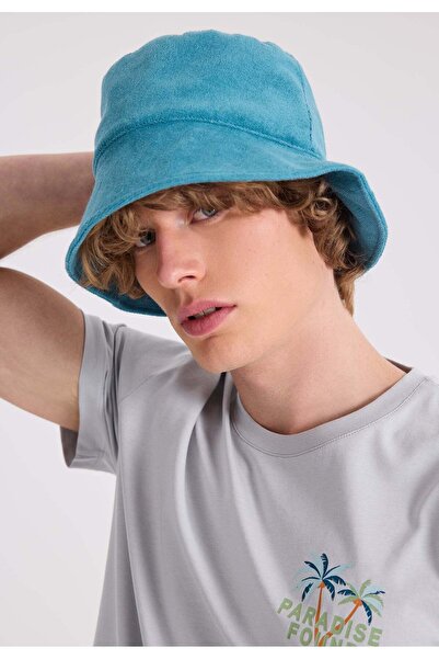 WESTMARK LONDON Mavi Havlu Kumaş Bucket Şapka WMTOWEL