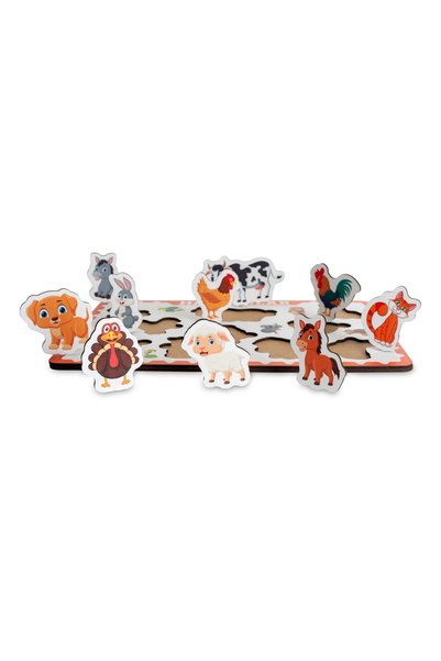 Hopiers Wooden Educational Colorful Animals Puzzle - Jigsaw Puzzle