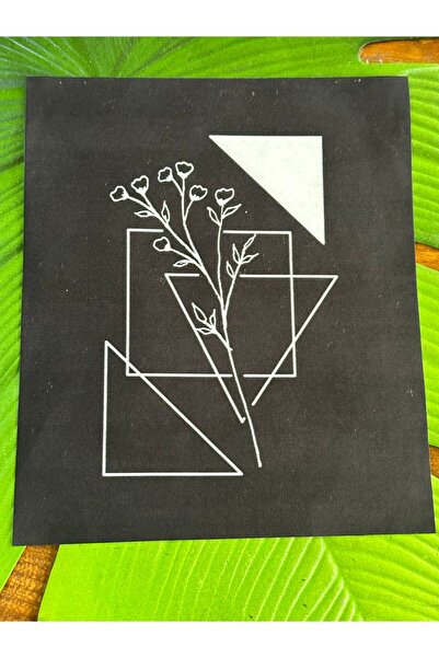 Gönülden Tasarım 23x19 cm crna Prugasto aplikacija za slikanje - šivaći pribor