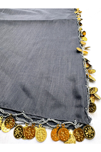 nazipek 5'li Set Pamuklu El Işi Altın Para Oyalı Boncuklu Eşarp Yüksek Kalite Yazma 100x100cm Hediyelik