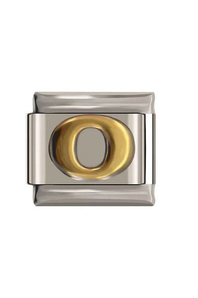 Naturel Tılsım 9mm Charm - YellOw Letter O Italian Stainless Steel