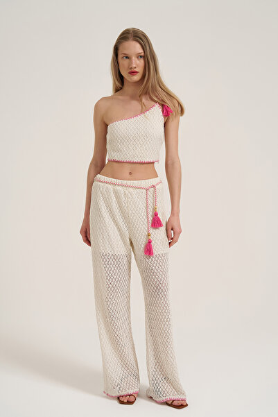 Quzu Λεπτομερές Παντελόνι Χτένι Φυσικό