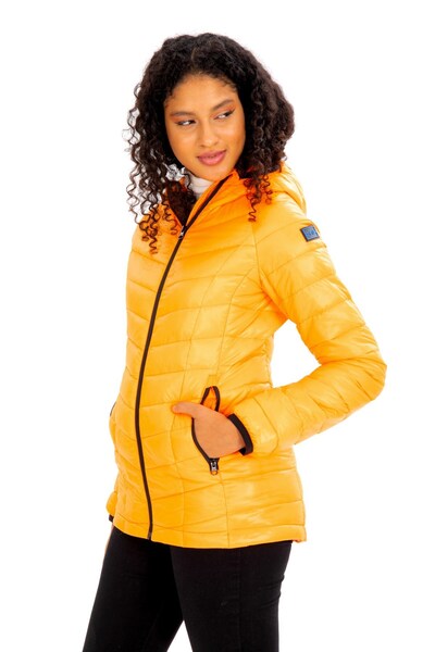 G-FOX Women's Short Fixed Hooded Padded Seasonal Sports Puffer Jacket 8722