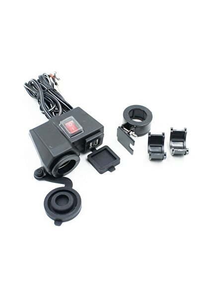 ebakbak Motosiklet Çakmaklık Yuvası + Usb Şarj Yuvası Suya Dayanıklı Üniversa...