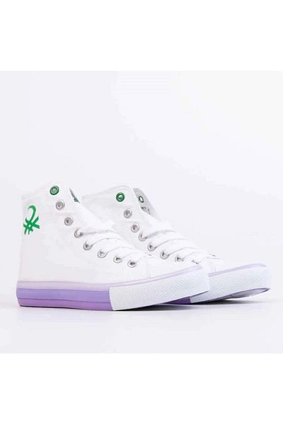Benetton Bn-30189 Women's Sports Shoes-white Lilac
