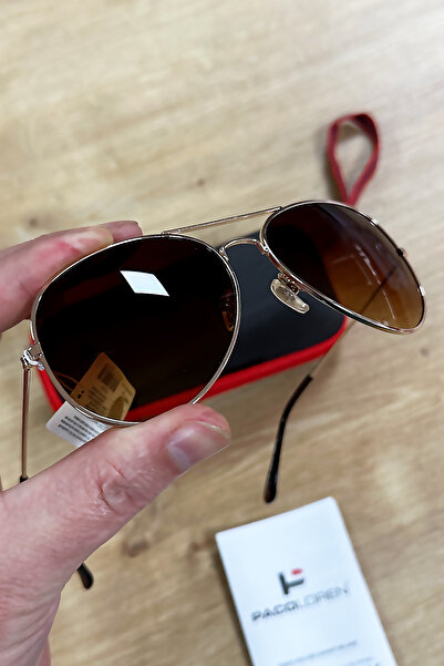 Pacoloren Men's Sunglasses - 100% UV400 Protected, Brown-Gold Color, PLGZ2003