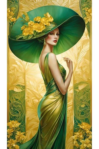 dialands Women's Green Hat - 37X65Cm Dm192