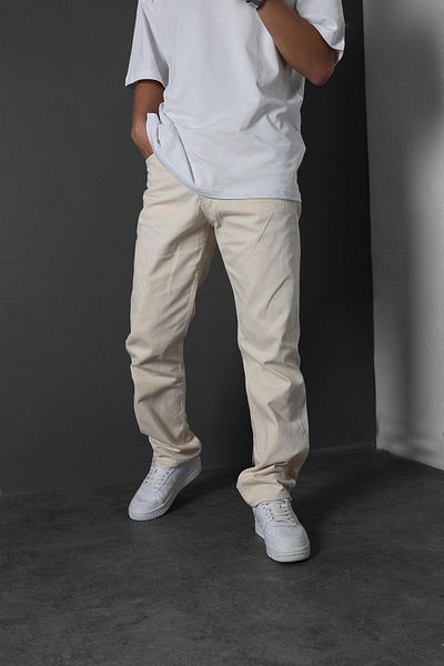 Slatra Beige Baggy Style Men's Jeans
