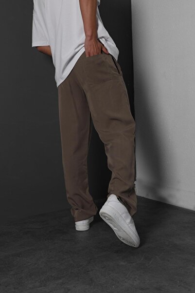 Slatra Baggy Mold Soft Texture Men's Brown Trousers