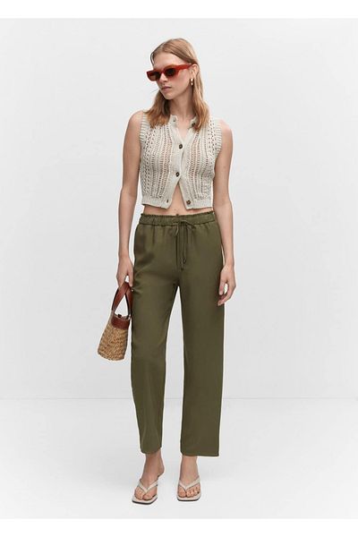 MANGO Woman Tie-dyed straight-cut trousers