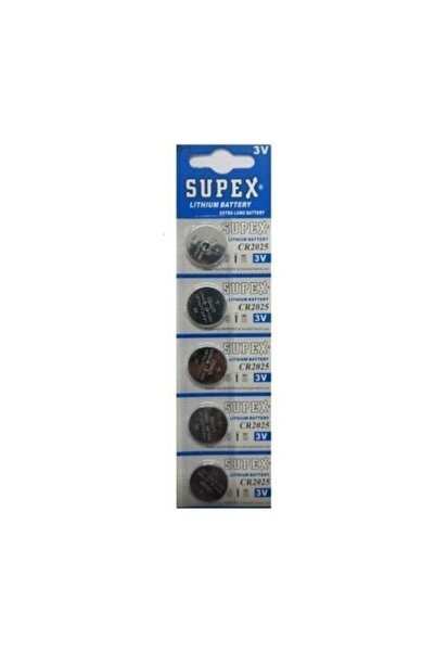 Supex Cr2025 3v Kumanda Alarm Elcik Pili 5'li Blister