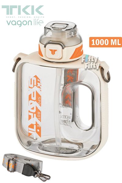 Vagonlife Tkk 1000 ml - Bpa Free Hanging Water Bottle with Dual Use Straw Fftkk1022-1000