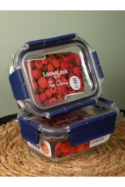 Viyalente 2 Lock & Lock Airtight Glass Storage Container 380 ml| 400°C Safe as Heat