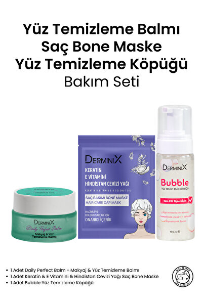 Derminix Yüz Temizleme Balmı/yüz Temizleme Köpüğü/keratin & E Vitamini & Hind...