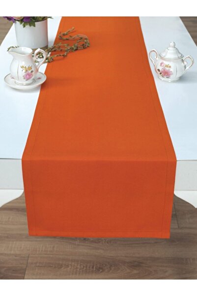 Tropikhome Amerikan Servis Pamuklu Turuncu Renkli Masa Sunum Runner 40x140