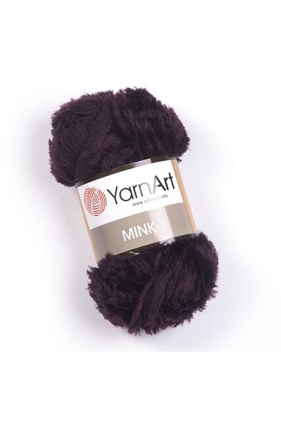 Yarnart Mınk - Πλεκτό Χέρι Νήμα Μελιτζάνα Μωβ-342