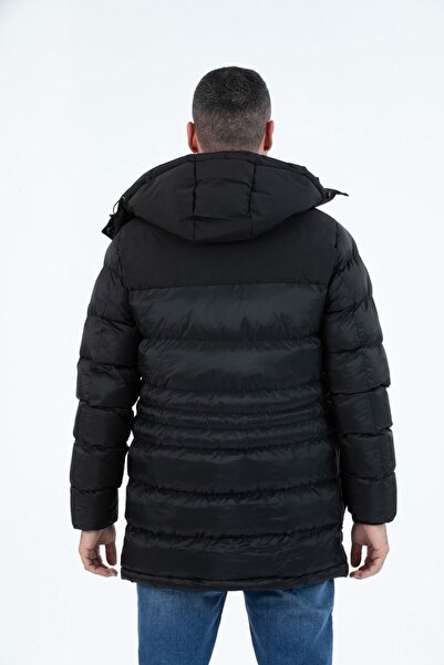 G-FOX Men's Long Detachable Hooded Padded Wind Resistant Water Repellent Puffer Jacket 9712